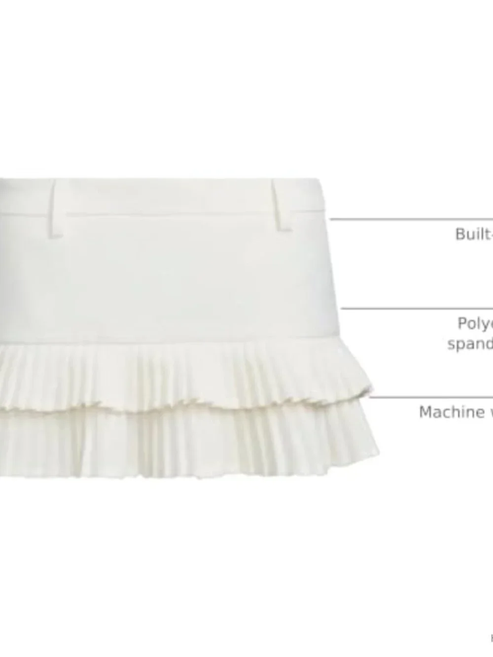 Ruffle Pleated Low Rise Mini Skirt with Built-in Shorts Y2K Concert Skort